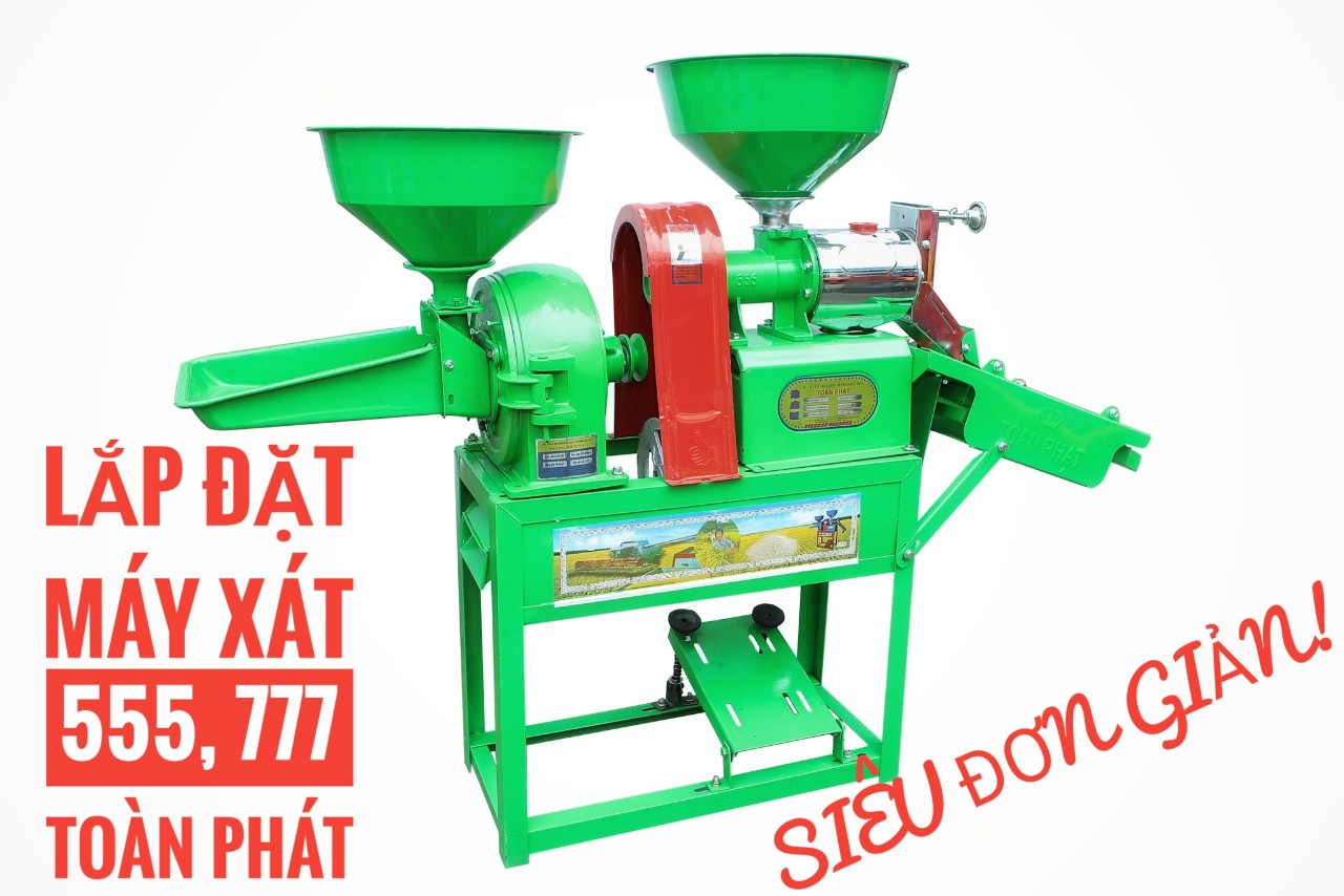 Hướng dẫn lắp đặt máy xát 555, 777 Toàn Phát